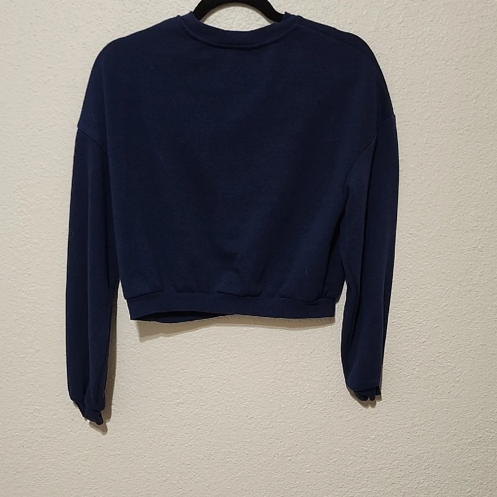 H&M Blue and White Graphic Crew Neck Sweatshirt - Picture 8 of 8